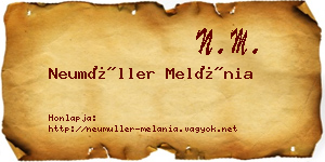 Neumüller Melánia névjegykártya